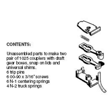 Micro Trains N Scale Unassembled RDA Universal Body Mount Couplers 1025 2-pair