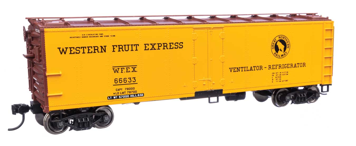 Walthers Mainline HO Scale Western Fruit Express #66633 40' Steel Reefer with Dreadnaught Ends