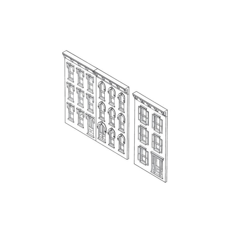 Woodland Scenics HO Scale Townhouse Flats//3 Fronts DPM Kit