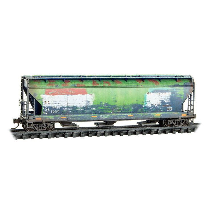 Micro Trains N Scale Montana Rail Link Weathered 3-Bay Covered Hopper w/ Elongated Hatches 3-Pack JEWEL Case RD# MRL 50002, 50007, 50024