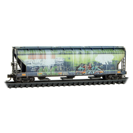 Micro Trains N Scale Montana Rail Link Weathered 3-Bay Covered Hopper w/ Elongated Hatches 3-Pack JEWEL Case RD# MRL 50002, 50007, 50024