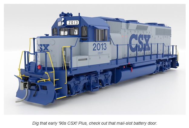 Rapido 38012 HO EMD GP38 Low Nose - Standard DC -- CSX #2046 (gray, blue cab trim and lettering)