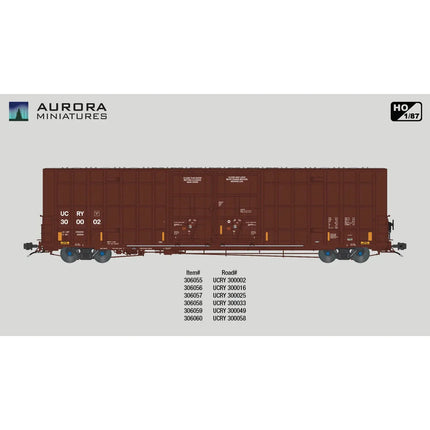 Aurora Miniatures HO Scale UCRY Greenbrier 7550 cf 60' Plate F Boxcar 1st Run 300049