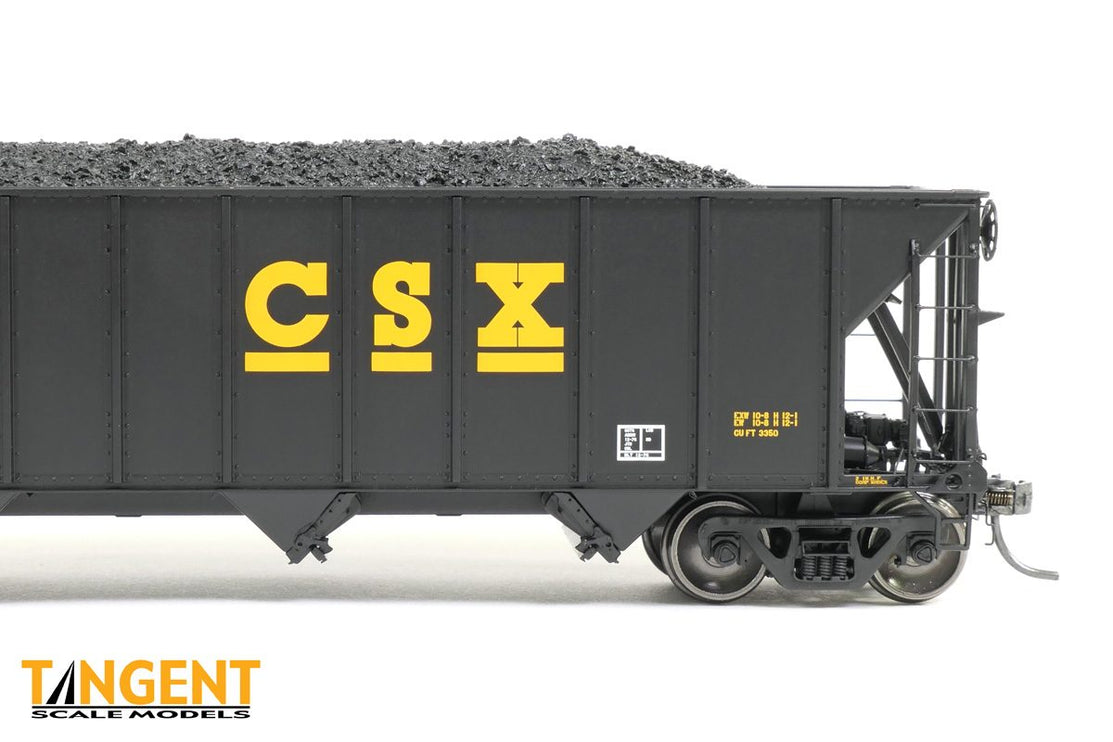 Tangent HO Scale SBD / CSXT Black Repaint 1987+ Bethlehem Steel 3350 CuFt Quad Coal Hopper 