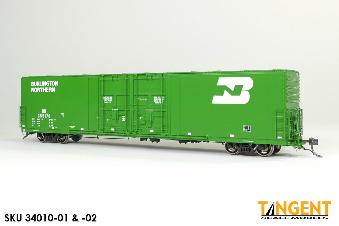 Tangent HO Scale Burlington Northern (BN) “Repaint 4-1985” Thrall 5,880CuFt 60′ Double Plug Door Box Car