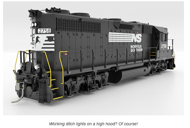 Rapido 38520 HO EMD GP38 High Nose - Sound and DCC -- Norfolk Southern #2795 (black, white)