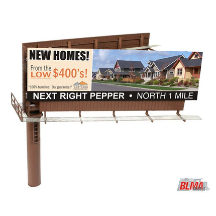 BLMA N Scale Modern Dual-Sided Billboard w/ Ads - Train Supply