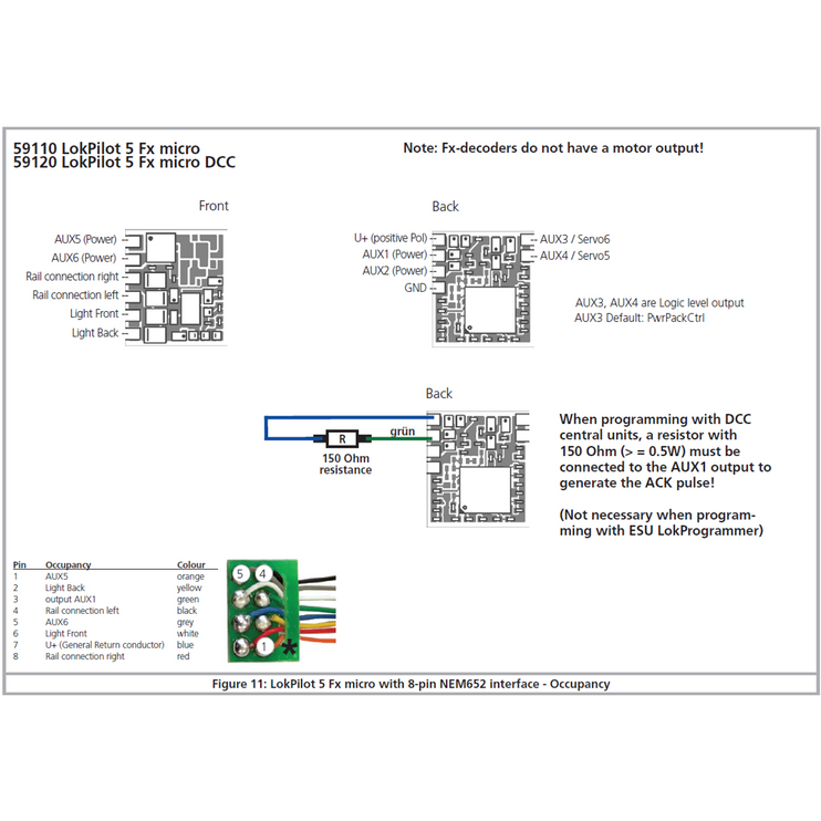 ESU LokPilot 5 FX micro DCC/MM/SX 8-pin NEM652