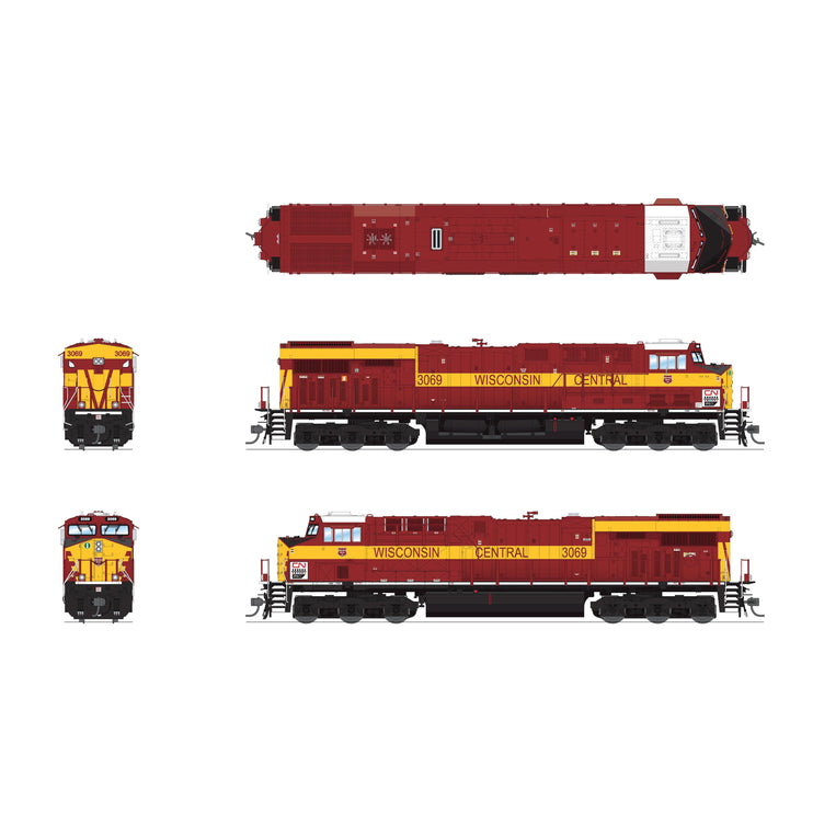 Broadway Limited HO Scale Canadian National Wisconsin Central Heritage 3069 ES44AC GEVO Locomotive DCC/Sound Pargon 4