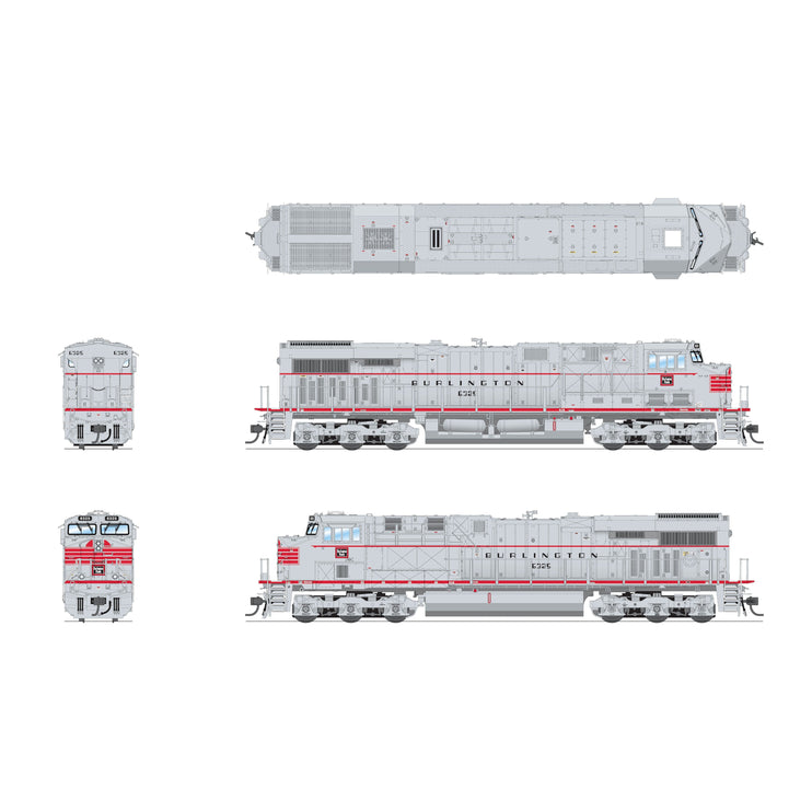 Broadway Limited HO Scale Chicago Burlington & Quiency Fantasy ES44AC GEVO Locomotive DCC/Sound Pargon 4