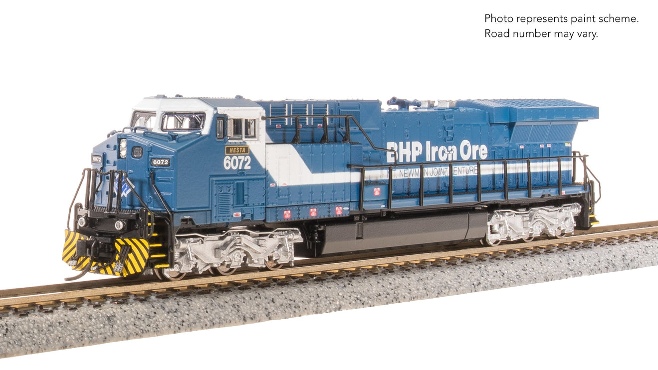 Broadway Limited N GE AC6000, BHP Iron Ore #6072, Blue & White, "Hesta" Stealth DC