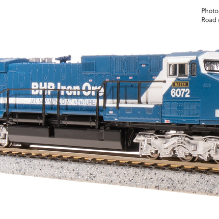 Broadway Limited N GE AC6000, BHP Iron Ore #6072, Blue & White, "Hesta" Stealth DC