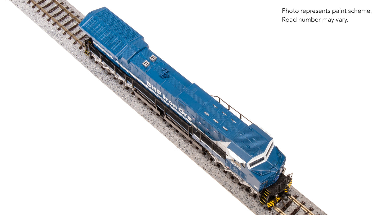 Broadway Limited N GE AC6000, BHP Iron Ore #6072, Blue & White, "Hesta" Stealth DC