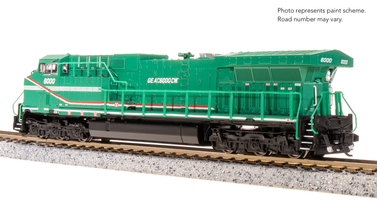 Broadway Limited N 8GE AC6000, GE Demo #6000, Green Demo Paint Stealth DC