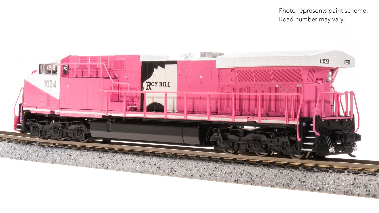 Broadway Limited N GE AC6000, Roy Hill Mining #1024, Pink/White/Black Paint Stealth DC