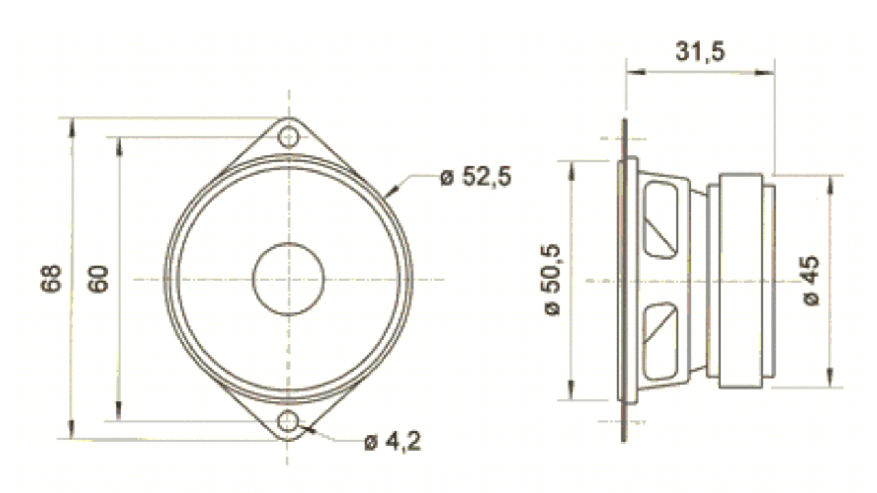 ESU Loudspeaker Visaton FRS 5, 50mm, round, 8 Ohm, with sound chamber for LokSound XL