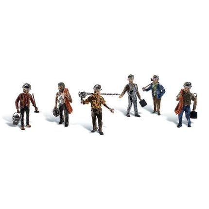 Miners - HO Scale - Miners toting all the equipment they need for their shift deep below the Earth's surface