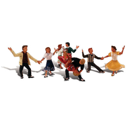 Swingin' Sensation - HO Scale - Four couples cutting a rug, jivin&rsquo; and boogieing to the beat the band!
Set contains 6 pieces