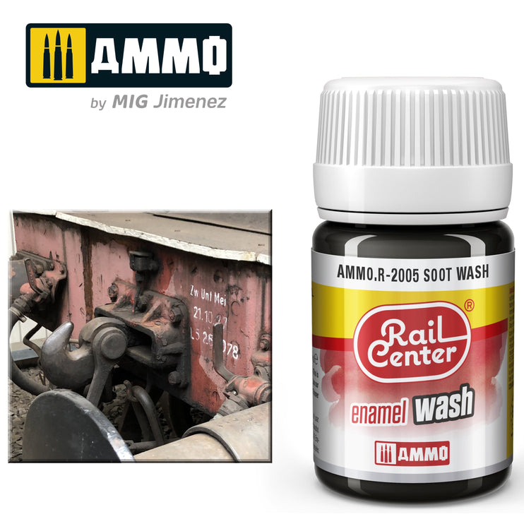 Ammo Mig Rail Center Soot Wash (35ml)