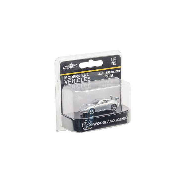 Woodland Scenics HO Scale Silver Sports Car Modern Era Vehicles