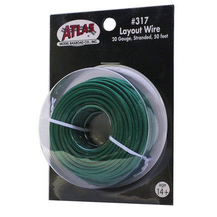 Atlas HO 20g Wire Green (50ft) Train Supply Model Train Layout Wire