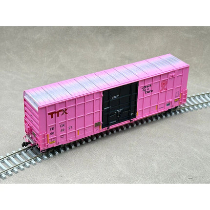 Aurora Miniatures HO Scale TTX On Track For a Cure Greenbrier 6276 cf 50' Plate F Boxcar - FBOX 504927
