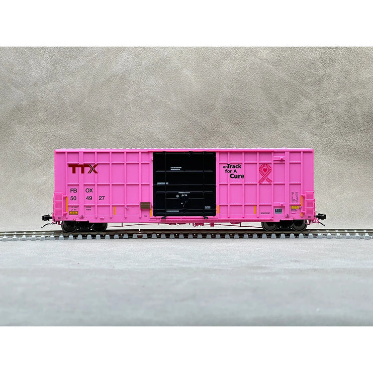 Aurora Miniatures HO Scale TTX On Track For a Cure Greenbrier 6276 cf 50' Plate F Boxcar - FBOX 504927
