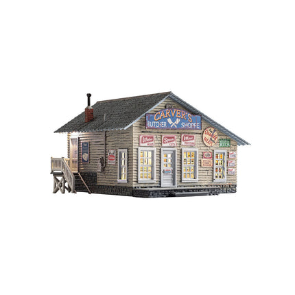 Woodland Scenics O Scale Carvers Butcher Shoppe Built and Ready