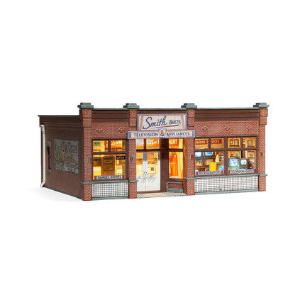 Woodland Scenics O Scale Smith Brothers TV & Appliance Store Built-&-Ready