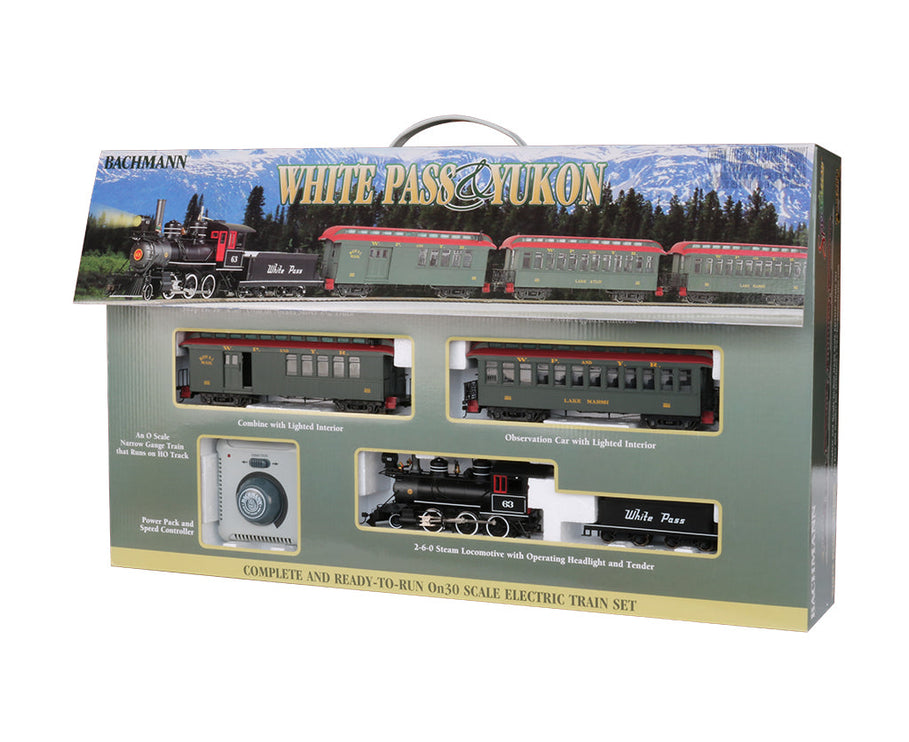 Bachmann On30 White Pass Model Train Set With 2-6-0 Steam Locomotive