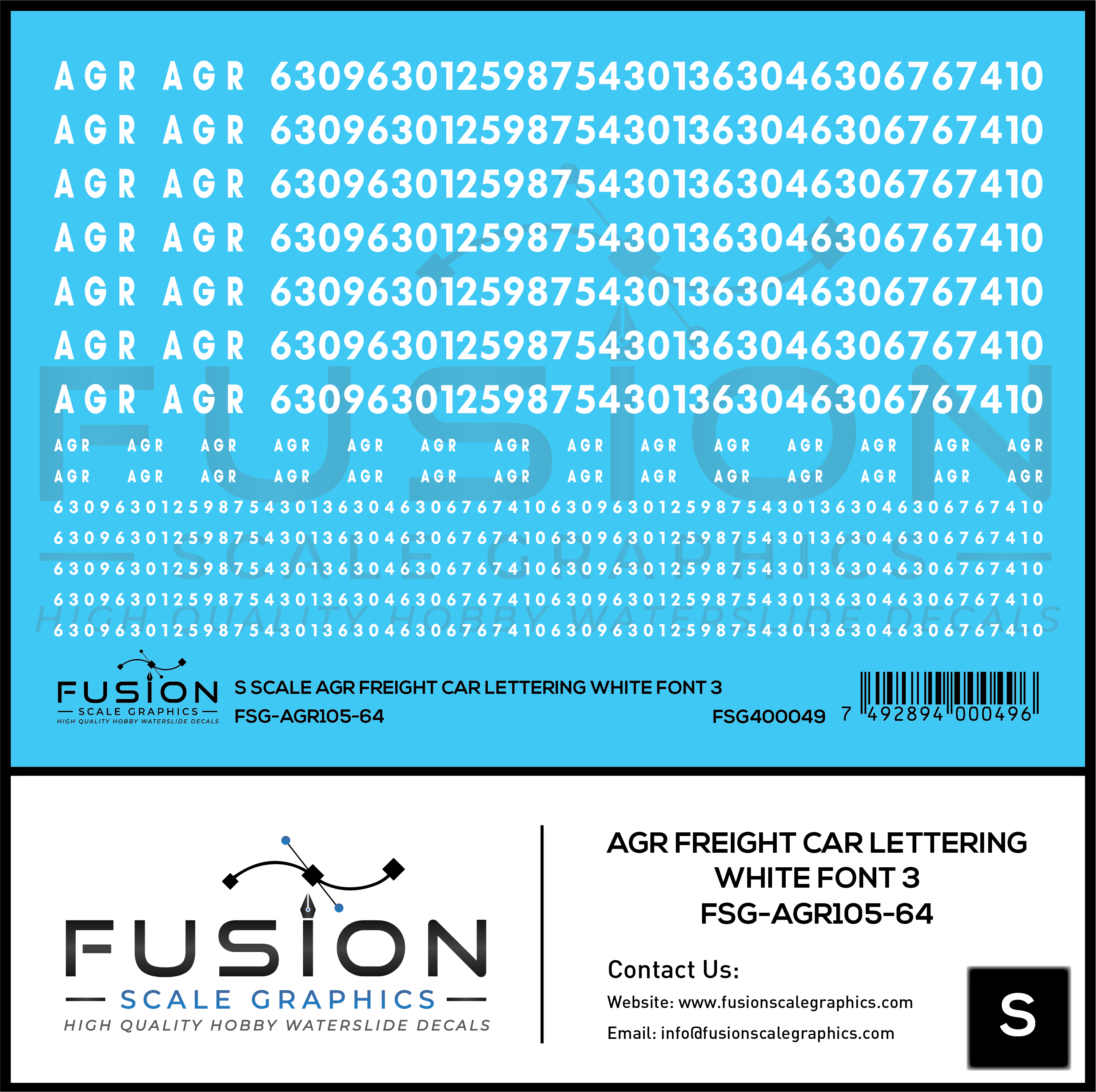 Cssr Lettering S Scale AGR Freight Car White Freight Car Lettering Font 3 Decal Set ...