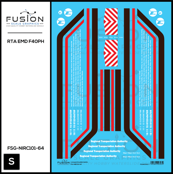 S Scale RTA EMD F40PH Locomotive Decal Set – Train Supply