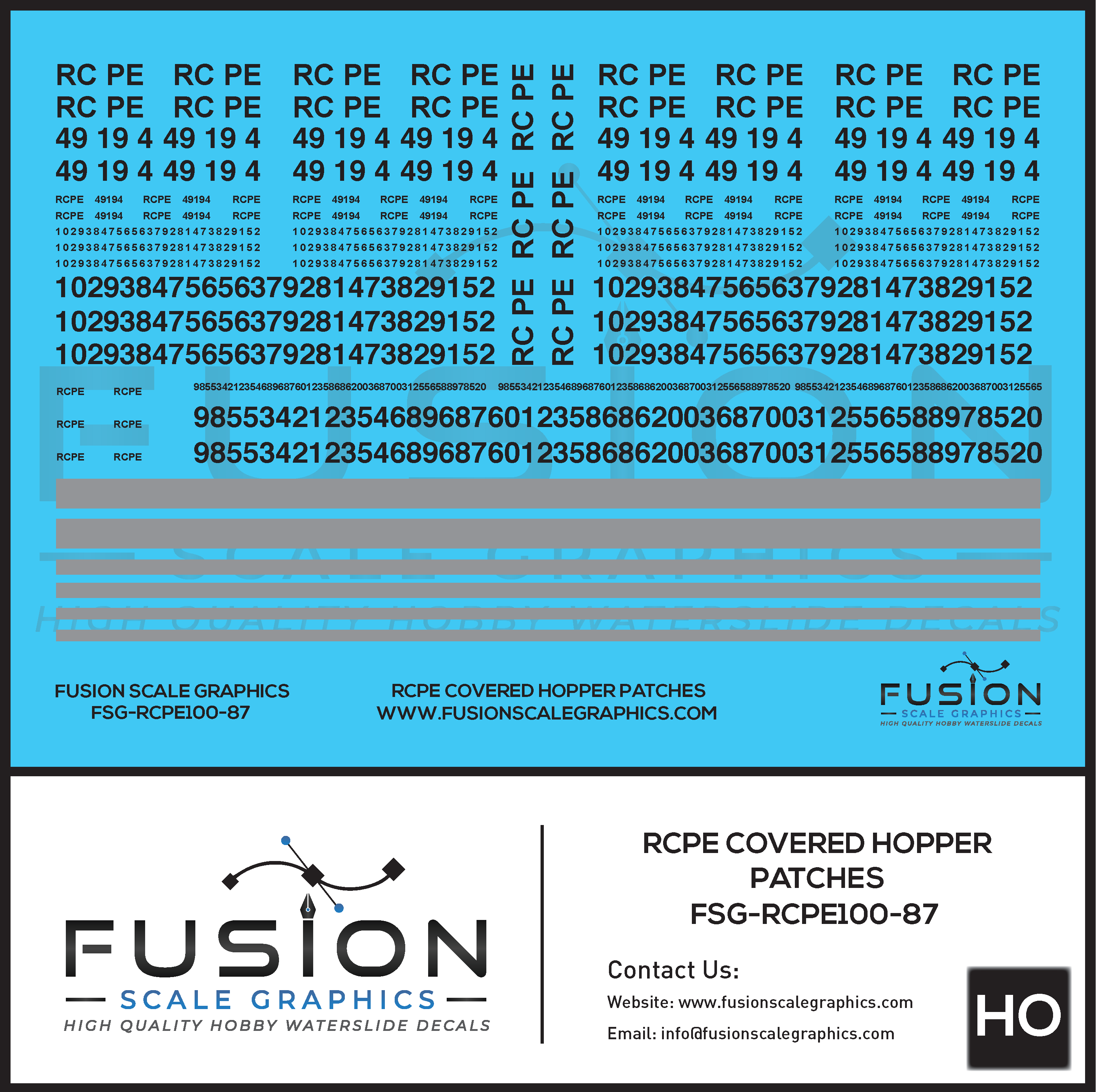 Amin Ricker Rcpe HO Scale RCPE Covered Hopper Patch Decal Set – Train Supply