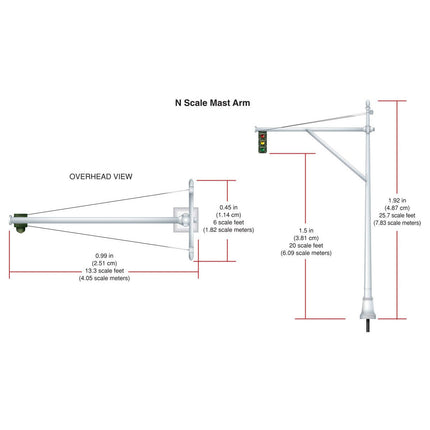 Woodland Scenics N Scale Mast Arm Traffic Lights