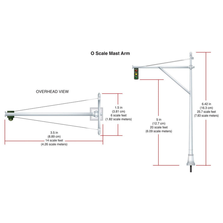 Woodland Scenics O Scale Mast Arm Traffic Lights