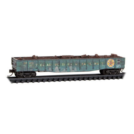 Micro Trains N Scale Texas Mexican  50' Steel Side 14 Panel Fixed End Gondola Fishbelly Sides RD# TM 2009