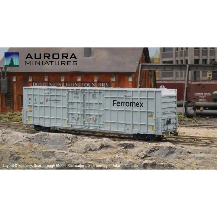 Aurora Miniatures HO Scale FXE Ferromex Greenbrier 7550 cf 60' Plate F Boxcar 1st Run 874653