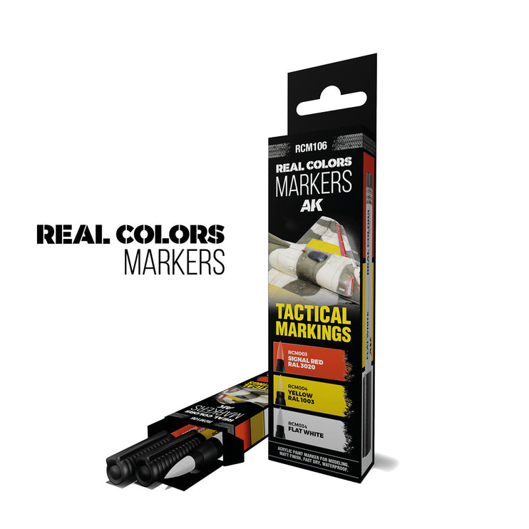 AK Interactive Real Colors Markers Tactical Markings 3 Pack Set RCM106