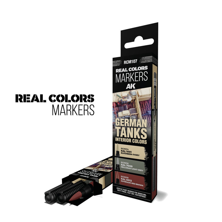 AK Interactive Real Colors Markers German Tanks Interior Colors 3 Pack Set RCM107